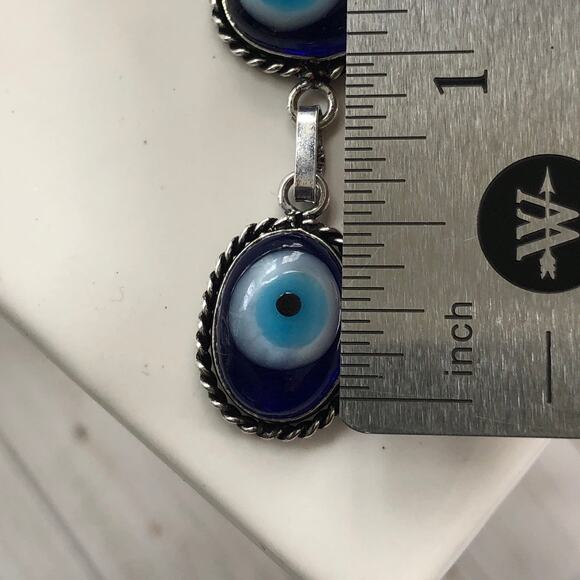 Blue Evil Eye Mati Handmade Glass Beads Necklace - Picture 6 of 6